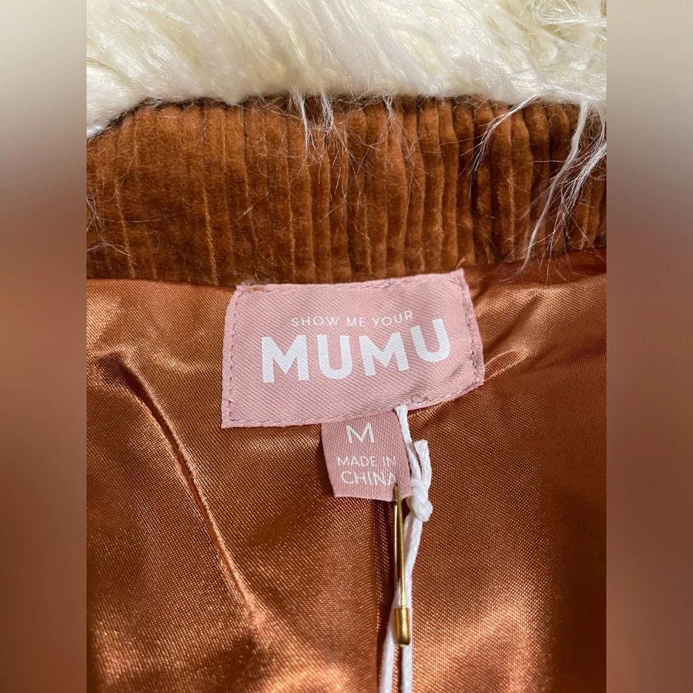 Show Me Your Mumu Penny Lane Coat Sienna Corduroy Jacket Faux Fur Trim NWT - Picture 9 of 15